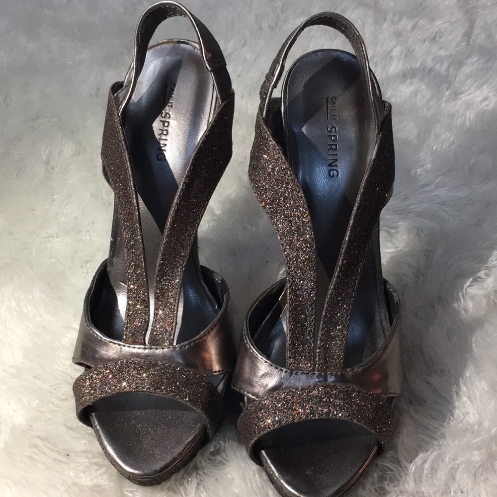 Call It Spring Multi-colored Glitter Heels